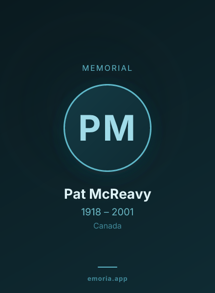 Memorial portrait of Pat McReavy