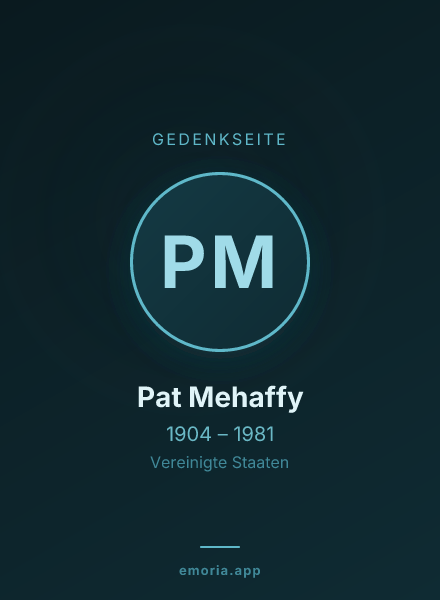Gedenkportrait von Pat Mehaffy