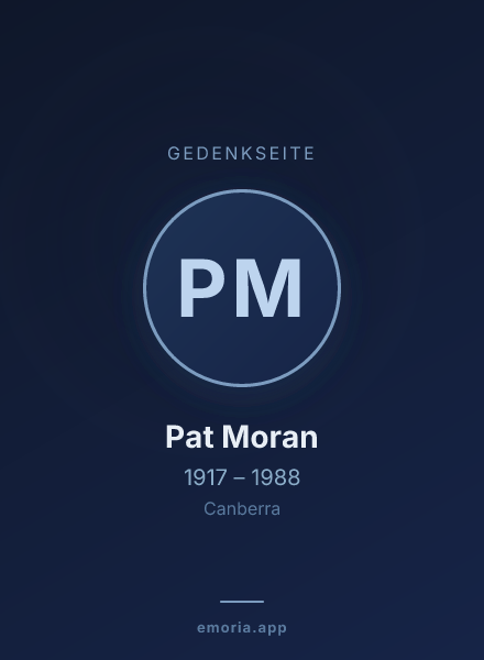 Gedenkportrait von Pat Moran