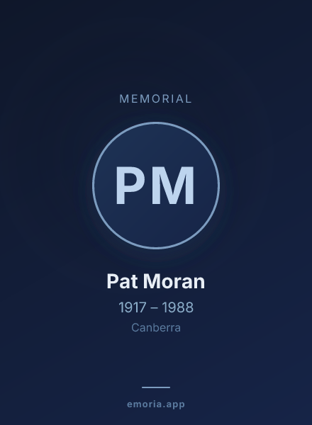 Memorial portrait of Pat Moran