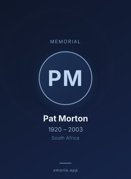Memorial portrait of Pat Morton