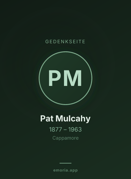 Gedenkportrait von Pat Mulcahy