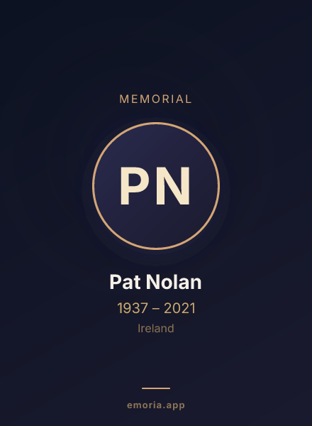Memorial portrait of Pat Nolan
