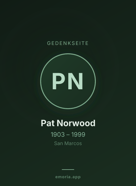 Gedenkportrait von Pat Norwood