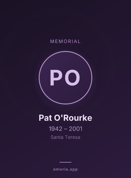 Memorial portrait of Pat O'Rourke