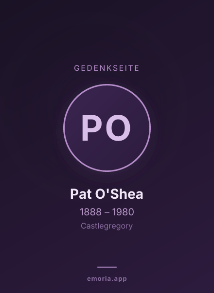 Gedenkportrait von Pat O'Shea