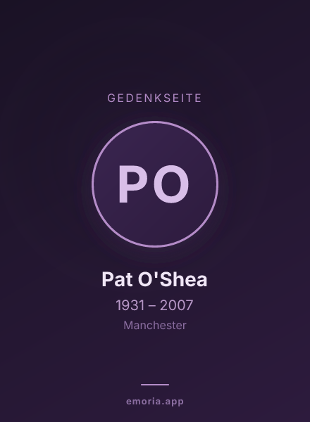 Gedenkportrait von Pat O'Shea