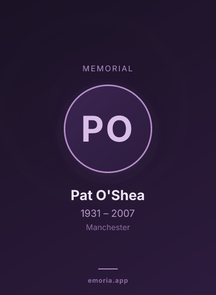 Memorial portrait of Pat O'Shea