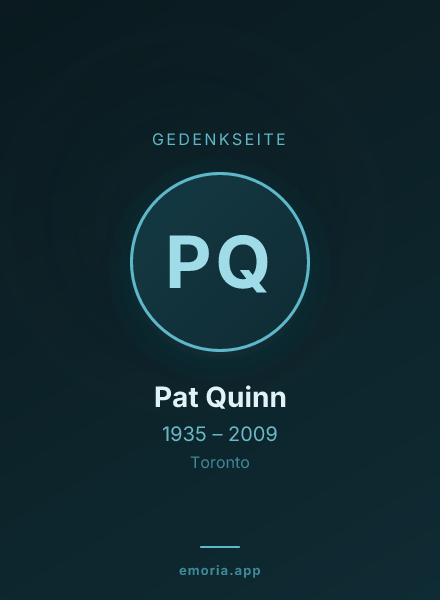 Gedenkportrait von Pat Quinn