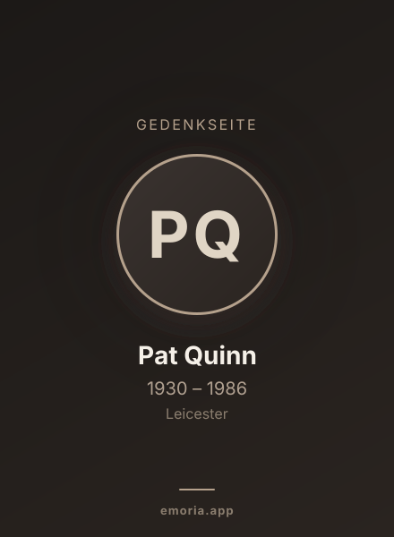 Gedenkportrait von Pat Quinn