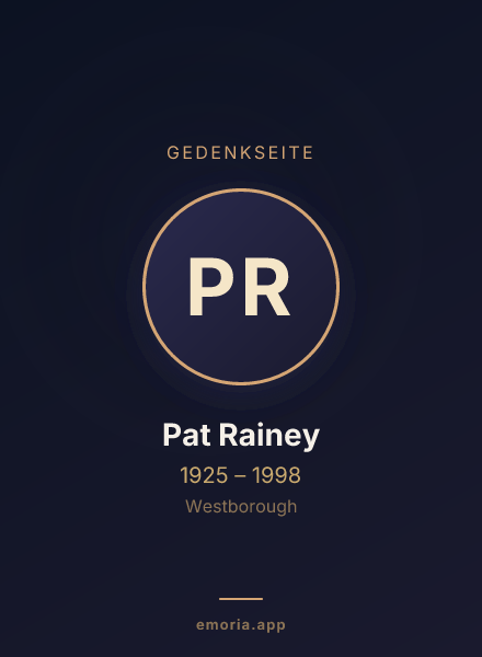 Gedenkportrait von Pat Rainey