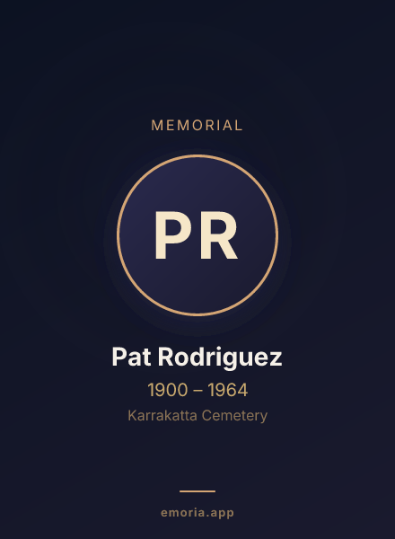 Memorial portrait of Pat Rodriguez