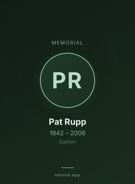Memorial portrait of Pat Rupp