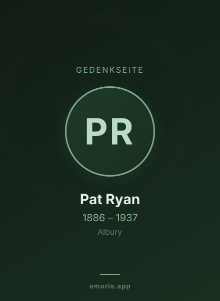 Gedenkportrait von Pat Ryan