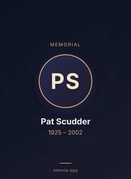 Memorial portrait of Pat Scudder