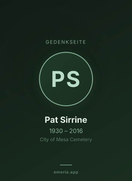 Gedenkportrait von Pat Sirrine