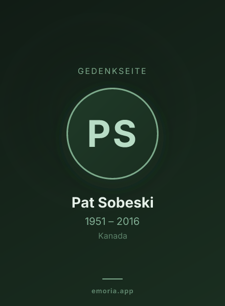 Gedenkportrait von Pat Sobeski
