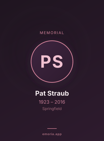 Memorial portrait of Pat Straub
