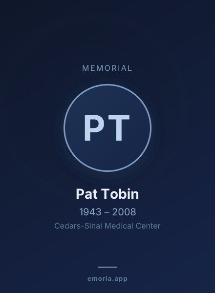 Memorial portrait of Pat Tobin
