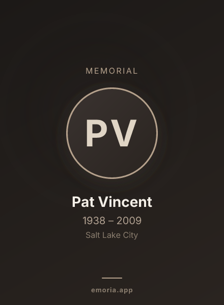 Memorial portrait of Pat Vincent