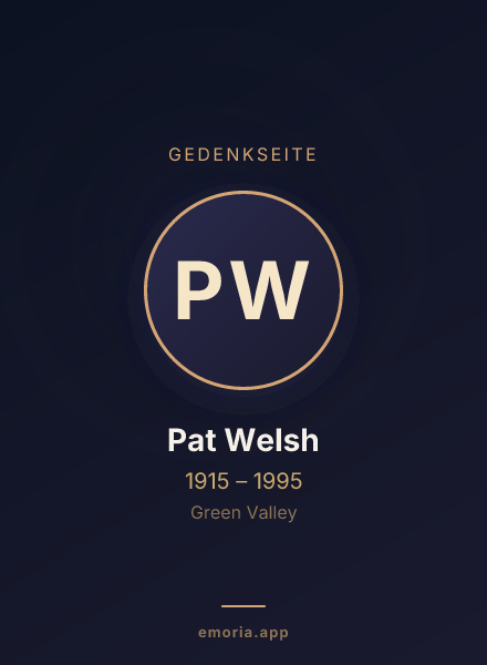 Gedenkportrait von Pat Welsh
