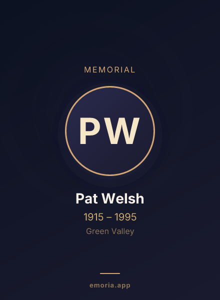 Memorial portrait of Pat Welsh
