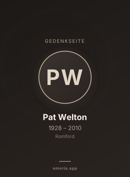 Gedenkportrait von Pat Welton