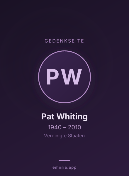 Gedenkportrait von Pat Whiting