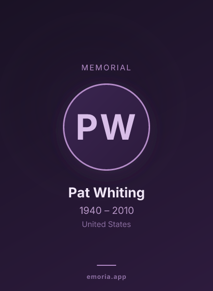 Memorial portrait of Pat Whiting