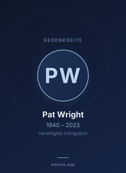 Gedenkportrait von Pat Wright