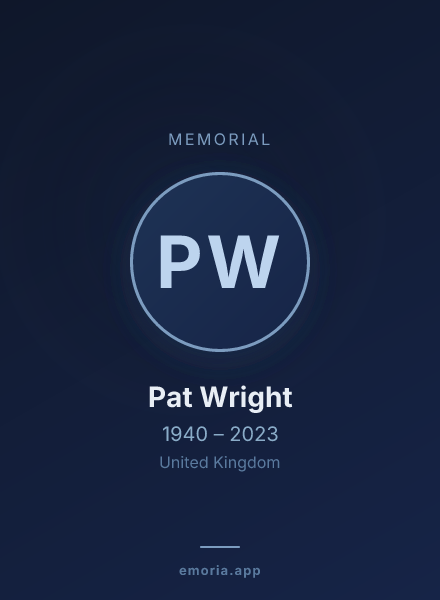 Memorial portrait of Pat Wright