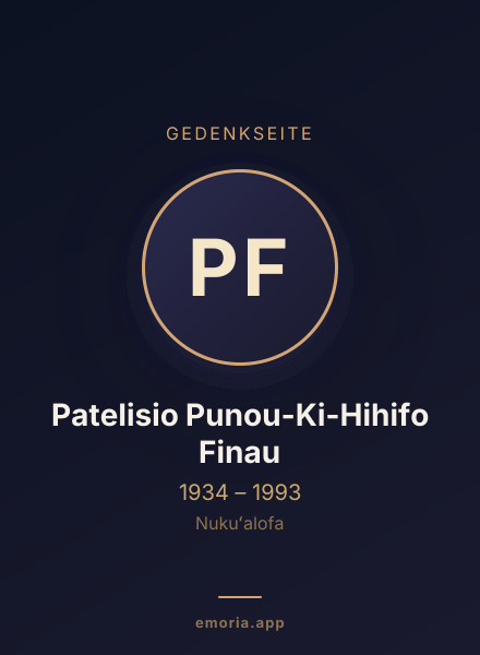 Gedenkportrait von Patelisio Punou-Ki-Hihifo Finau