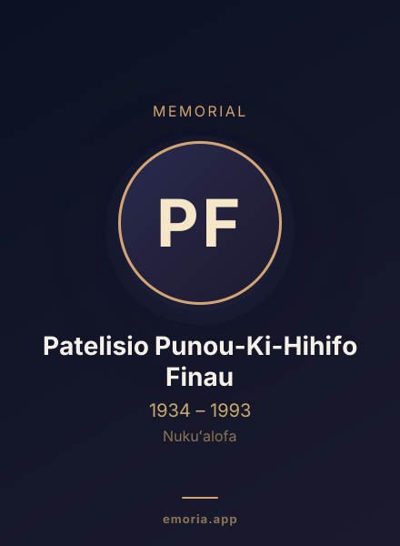 Memorial portrait of Patelisio Punou-Ki-Hihifo Finau