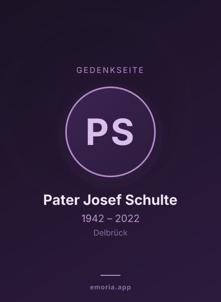 Gedenkportrait von Pater Josef Schulte