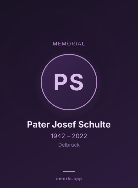 Memorial portrait of Pater Josef Schulte