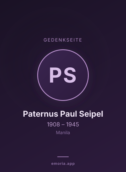 Gedenkportrait von Paternus Paul Seipel