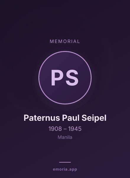 Memorial portrait of Paternus Paul Seipel