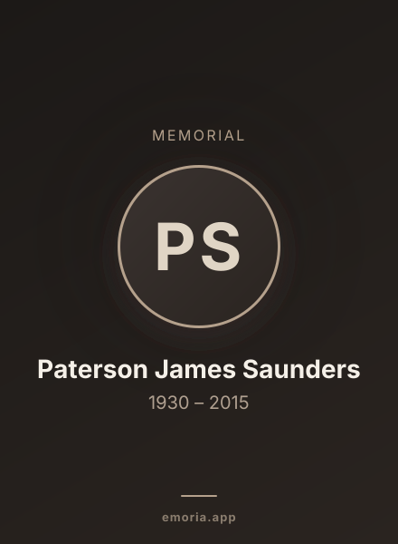 Memorial portrait of Paterson James Saunders