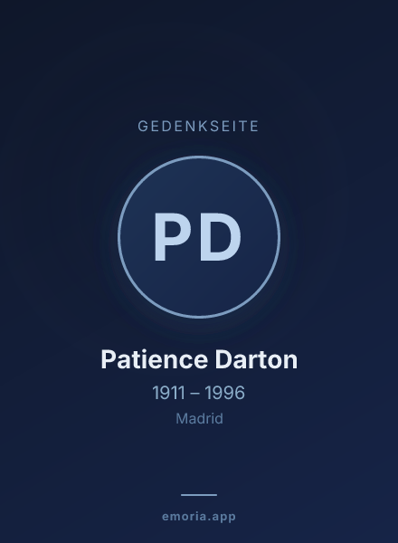 Gedenkportrait von Patience Darton
