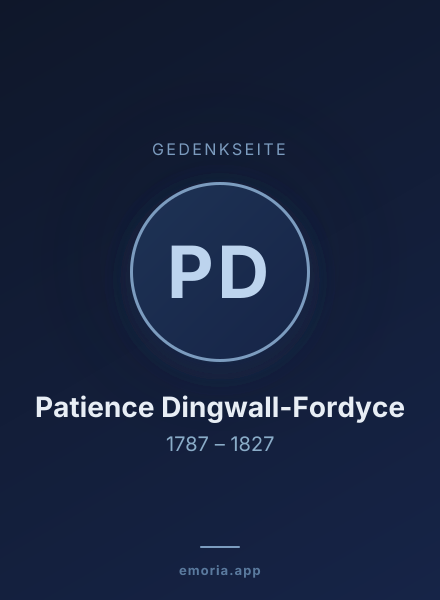 Gedenkportrait von Patience Dingwall-Fordyce