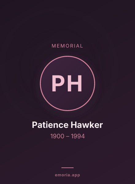 Memorial portrait of Patience Hawker
