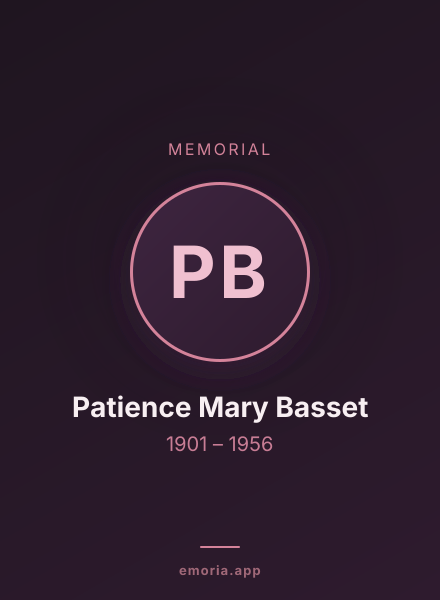 Memorial portrait of Patience Mary Basset