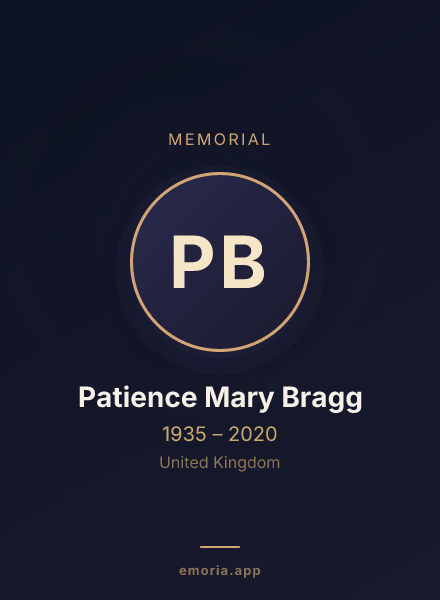 Memorial portrait of Patience Mary Bragg