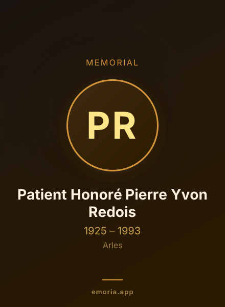 Memorial portrait of Patient Honoré Pierre Yvon Redois