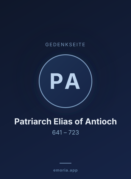Gedenkportrait von Patriarch Elias of Antioch