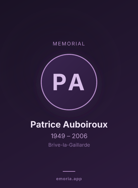 Memorial portrait of Patrice Auboiroux