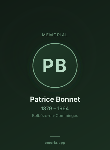 Memorial portrait of Patrice Bonnet