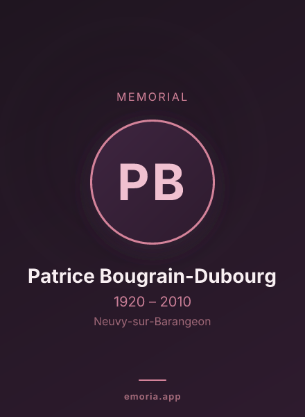 Memorial portrait of Patrice Bougrain-Dubourg