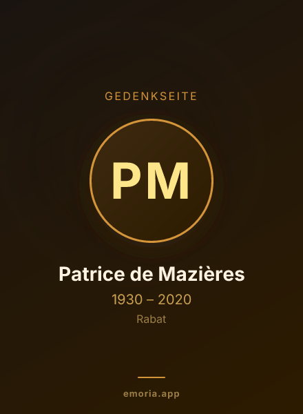 Gedenkportrait von Patrice de Mazières