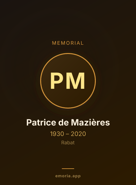 Memorial portrait of Patrice de Mazières